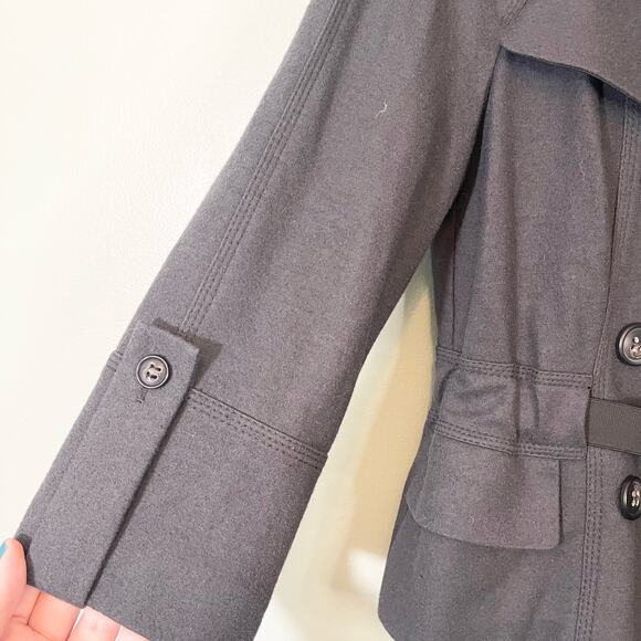 Strenesse Wool Women's Dark Blue/Gray Peacoat Jacket Size 6 - Picture 5 of 9